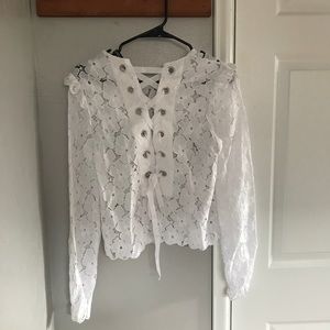 H&M White Floral Top